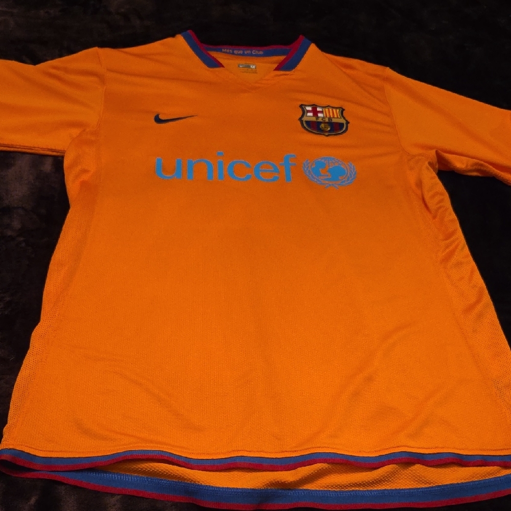 Barcelona Nike Orange Soccer Jersey, Medium